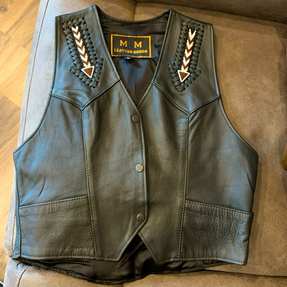 MM Leather Good Motorcycle Vest Women's L Vintage Mid-America 12th Freedom Rally